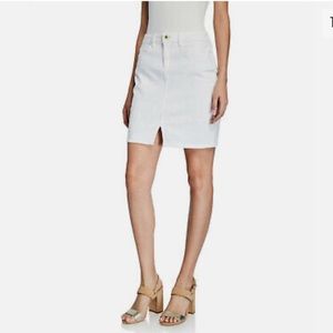 Tommy Hilfiger skirt white jean with flowers stitched around the bottom